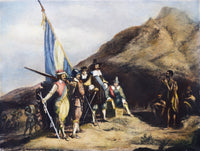 The Landing of Jan Van Riebeeck at Table Bay (1652) Art Print by Charles Davidson Bell