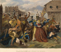 Massacre at Fort Mimms, 1813 Steel Engraving Fine Art Print