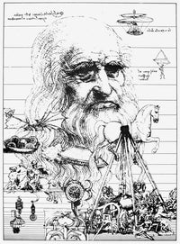 Leonardo Da Vinci Composite Drawings Fine Art Print by Granger Collection