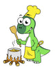 Parasaurolophus Dinosaur Cooking Fine Art Print | Posterazzi