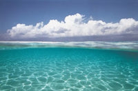 Cumulus Clouds Over Sea Aqua Photo Print by Panoramic Images