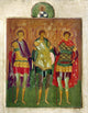 Russian Orthodox Icon: Three Warrior Saints Fine Art Print