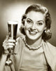 Portrait of a Young Woman Holding a Glass of Beer Fine Art Print