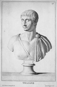 Trajan Roman Emperor Copper Engraving Fine Art Print by Granger Collection