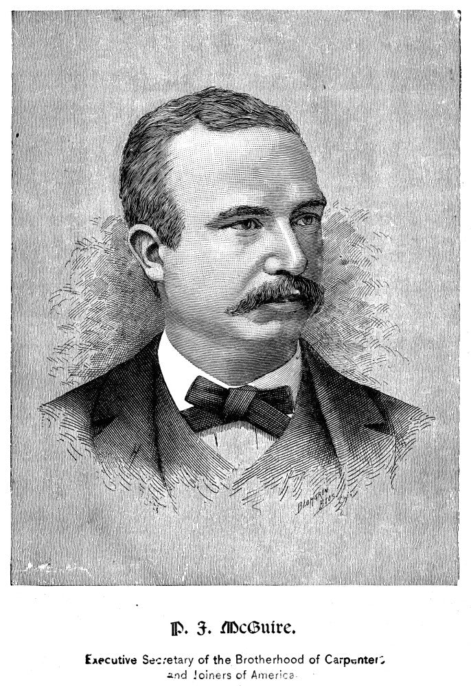 Peter J. McGuire American Labor Leader Wood Engraving Print