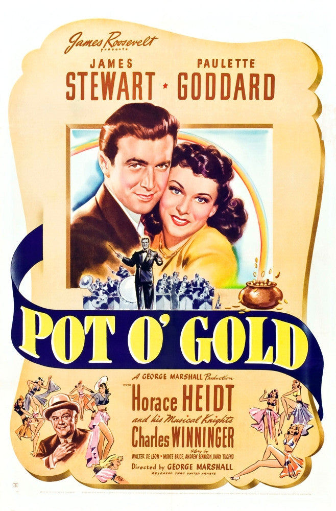 Pot O' Gold Movie Poster Masterprint (1941) featuring James Stewart, Paulette Goddard, and Charles Winninger