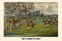 Jumping a Fence During the Fox Hunt Fine Art Print by Henry Alken