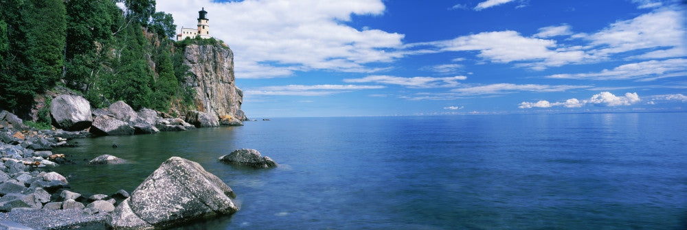 Lighthouse on a Cliff Fine Art Print - Split Rock Lighthouse, Lake Superior, Minnesota by Panoramic Images