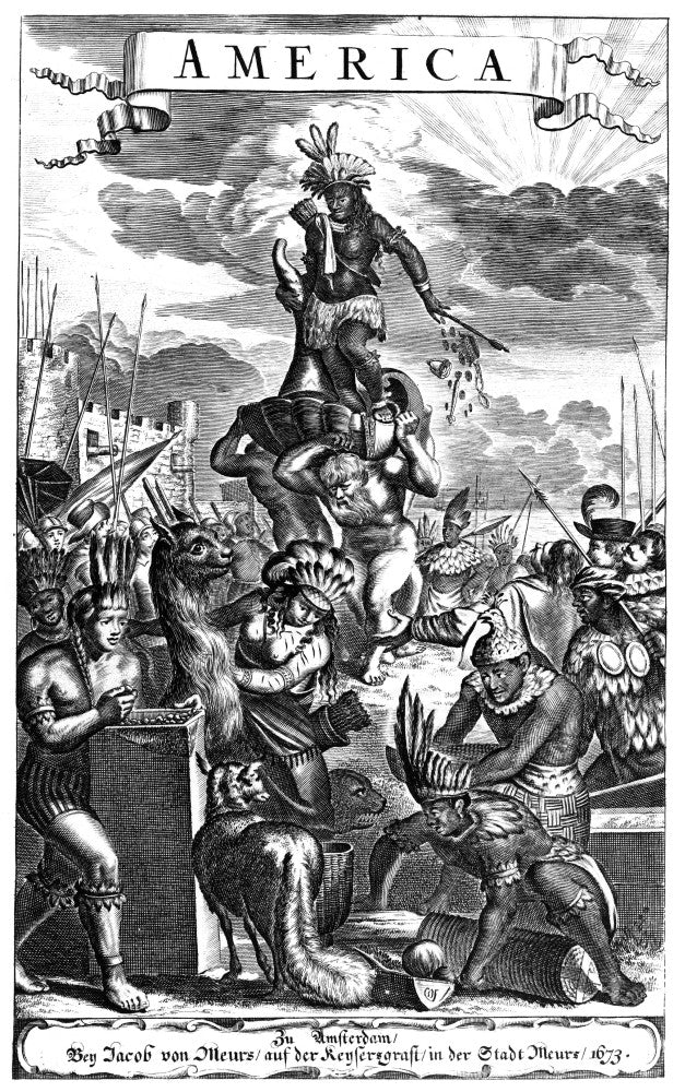 Allegory: America 1673 Copper Engraving by Jacob Van Meurs - Fine Art Print