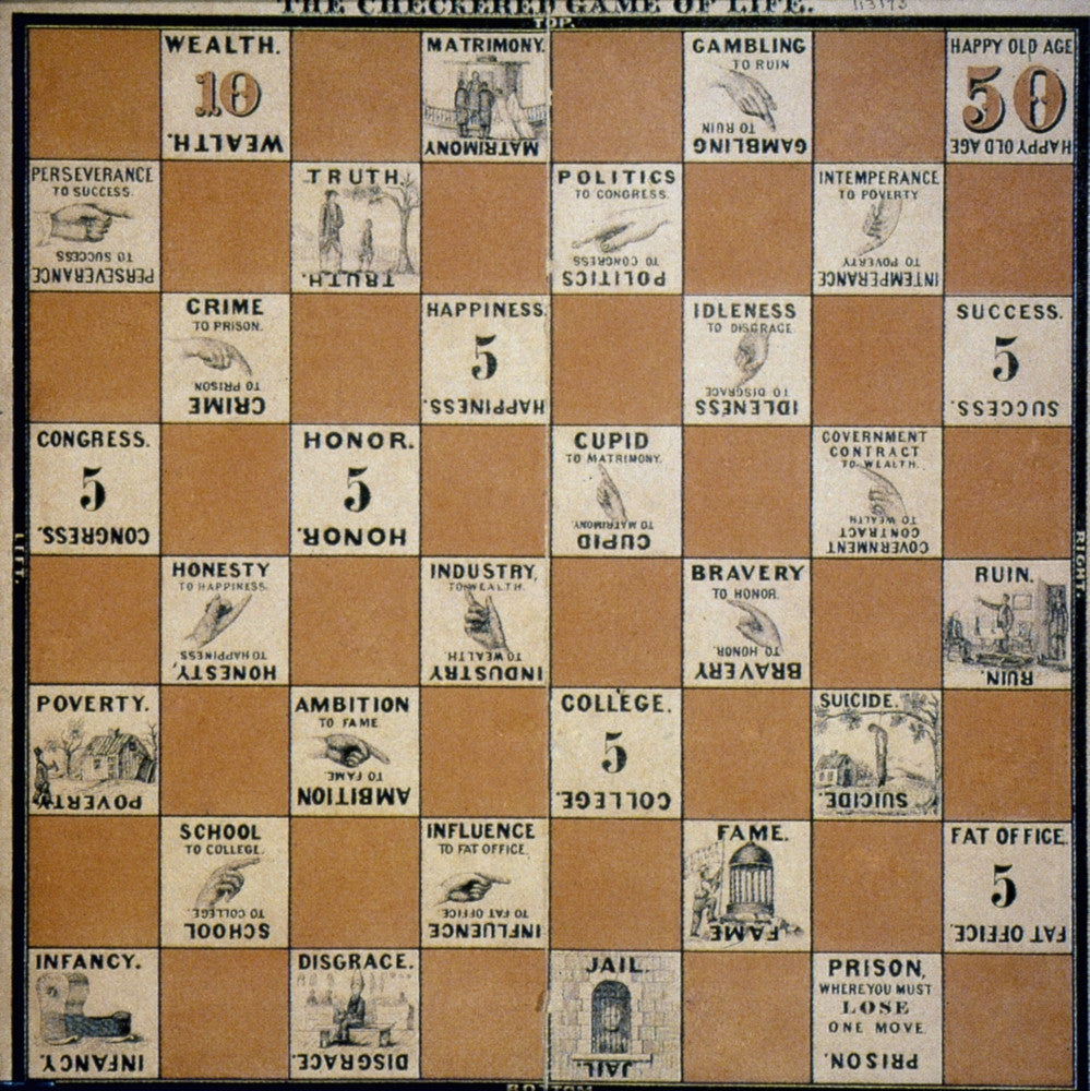 'Checkered Game of Life' Vintage Board Game Poster Print by Granger Collection
