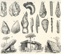 Stone Age Weapons, Tools and Architecture Fine Art Print by Ken Welsh