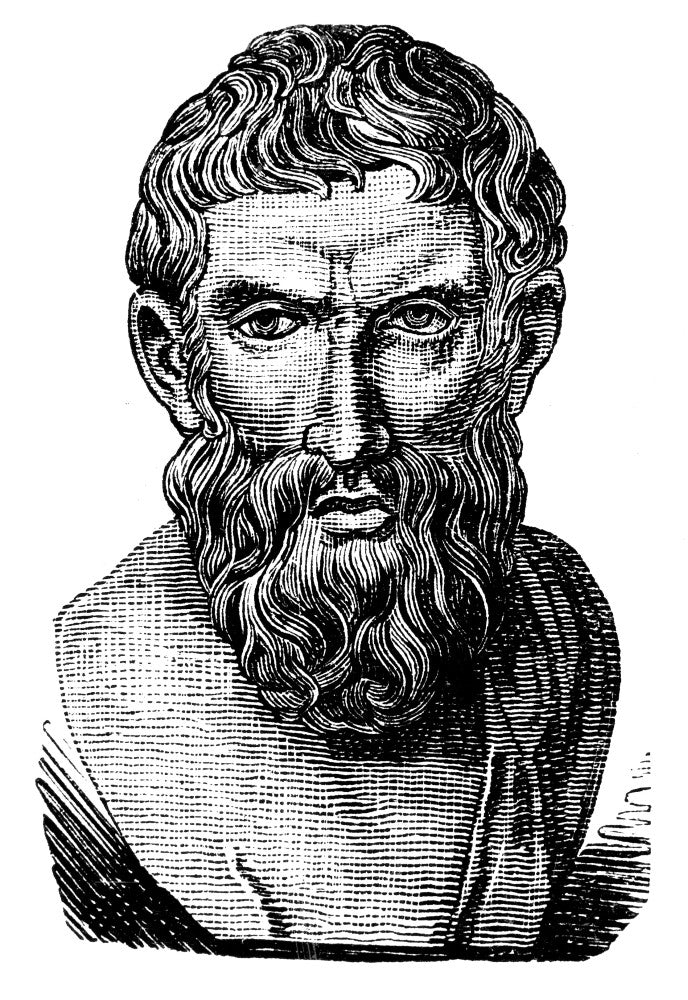 Epicurus Greek Philosopher Line Engraving Poster Print