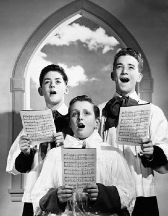 Three Choir Boys Singing in a Church Fine Art Print - Item # VARSAL25543215