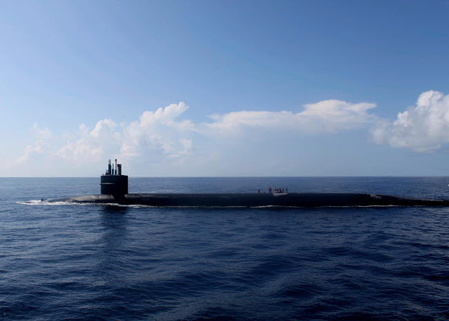 Ballistic Missile Submarine USS Rhode Fine Art Print by Stocktrek Images