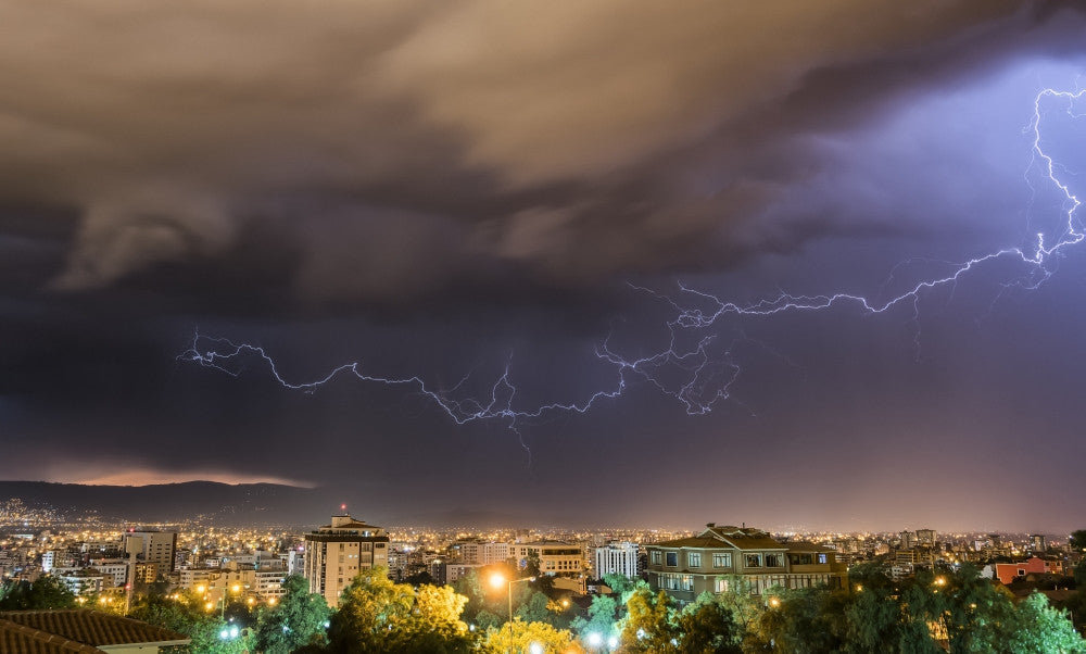 Stormy Skies and Lightning Over Cochabamba, Bolivia Poster Print by Robert Postma