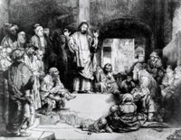 Christ Preaching Fine Art Etching Print by Rembrandt van Rijn