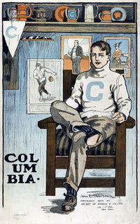 Columbia University Student Seated Smoking Fine Art Print by John E. Sheridan