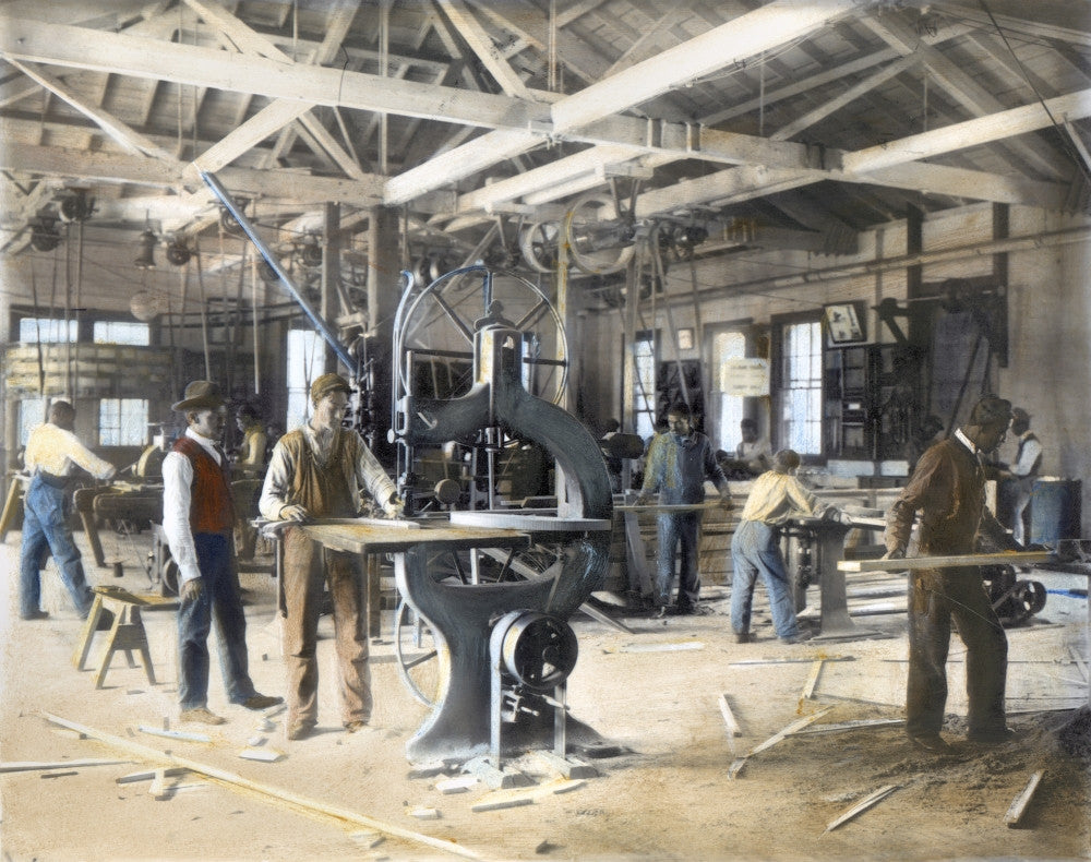 Tuskegee Institute Woodworking Shop Fine Art Print - 1906
