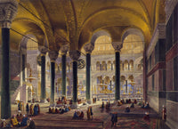 Turkey: Hagia Sophia Lithograph Art Print by Louis Haghe, 1852