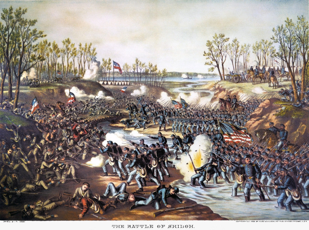 Battle of Shiloh Lithograph Print (1862) by Kurz & Allison