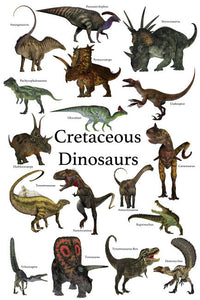 Prehistoric Dinosaurs Cretaceous Period Poster Print by Corey Ford