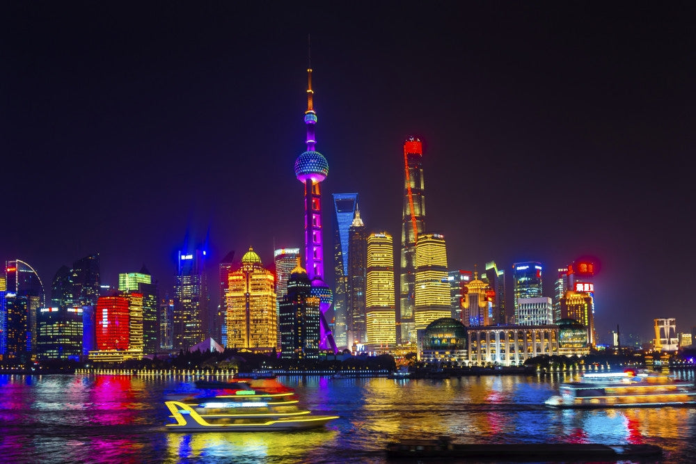 Bund Skyscrapers Fine Art Print by William Perry
