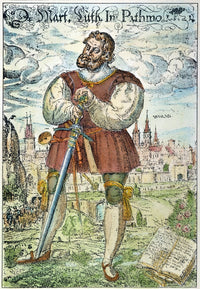 Martin Luther as a Knight - Historical Etching Print by Heinrich G. Ding