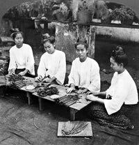 Burma Cigar-Making Fine Art Print - Four Women Rolling Tobacco