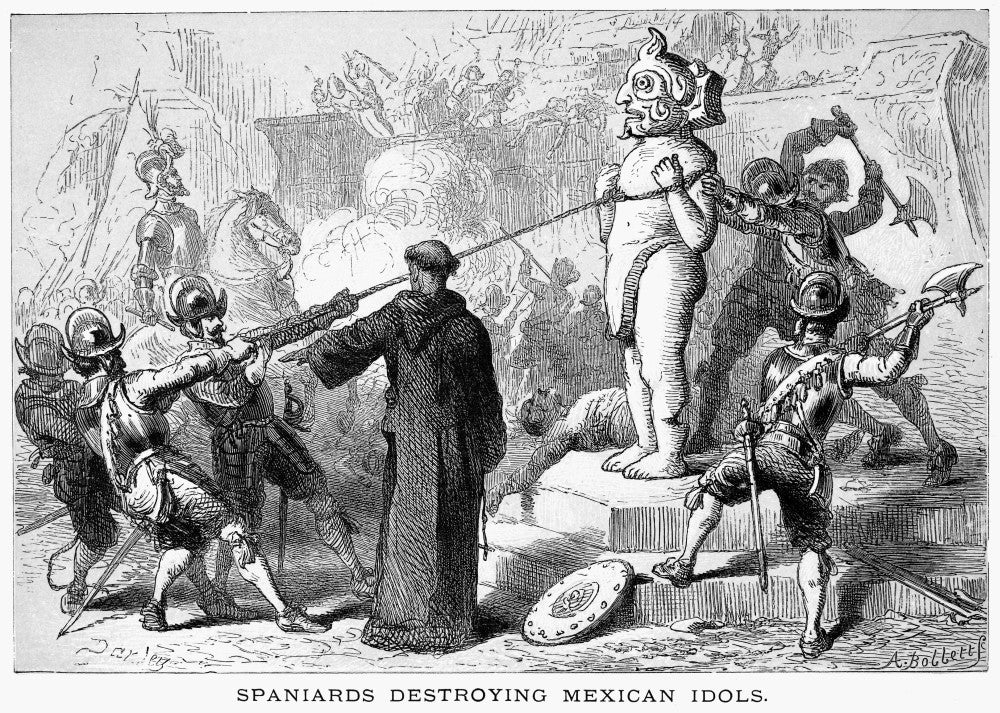 Mexico: Spanish Conquest Line Engraving Print by Felix O.C. Darley