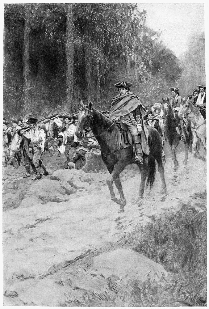 George Washington and His Troops Retreating from Fort Necessity Fine Art Print
