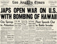 Pearl Harbor Headline 1941 Los Angeles Times Front Page Print