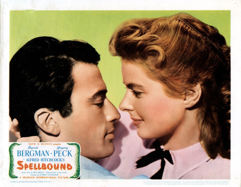 Spellbound Movie Poster Masterprint Featuring Gregory Peck and Ingrid Bergman - 1945 Lobbycard