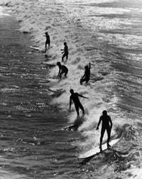 High Angle View of Surfing Men Fine Art Print