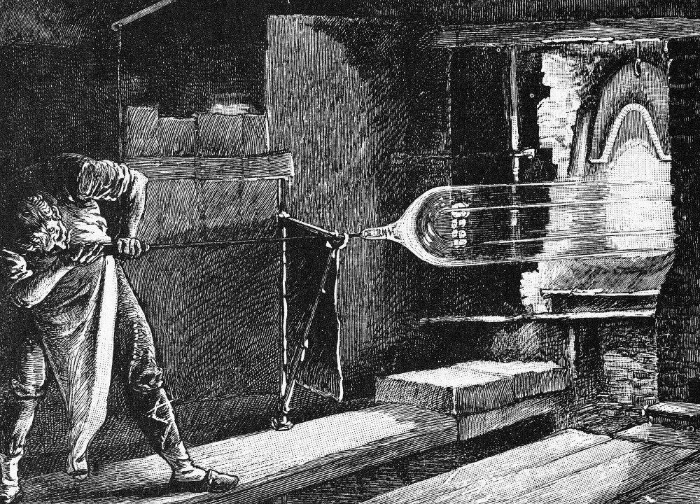 19th Century Glassworker Wood Engraving Poster Print by Granger Collection