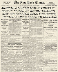 World War I Armistice Front Page Fine Art Print by Granger Collection