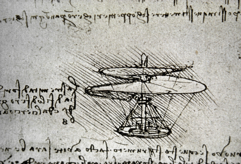 Leonardo Da Vinci Flying Machine Design Fine Art Print by Granger Collection