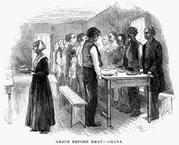 Amana, Iowa 1875 - Say Grace Before A Meal Wood Engraving Poster Print by Granger Collection