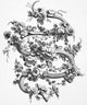 Snake and Roses Decorative Engraving Fine Art Print by Granger Collection