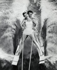 Portrait of a Young Couple Waterskiing Fine Art Print