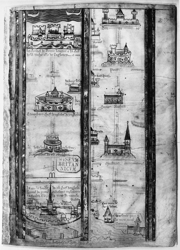 Pilgrims' Map Fine Art Print by Matthew Paris - Historical Detail