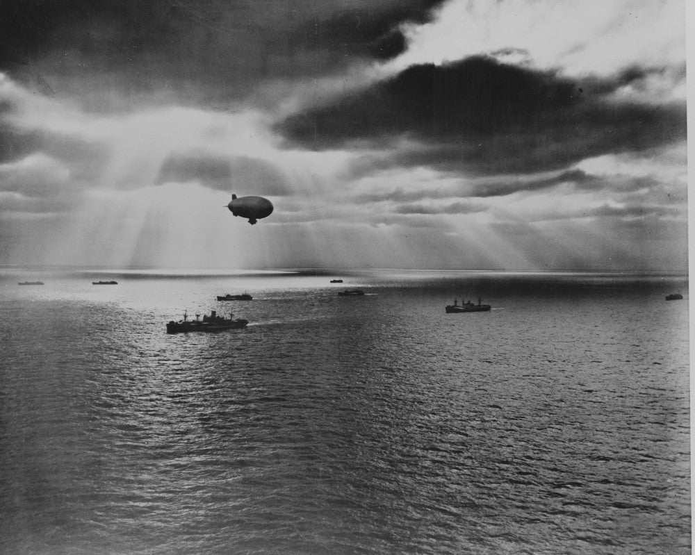 Sunset Over the Atlantic - U.S. Navy Blimp Fine Art Print