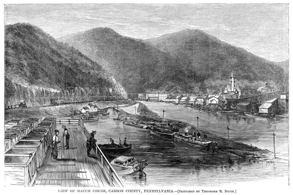 Mauch Chunk Mining Town Fine Art Print – Wood Engraving by Theodore R. Davis