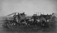 Cowboy Camp Scene Fine Art Print - Chuck Wagon & Bed Wagon