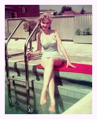Anne Francis Poolside Colorized Photo Print - Multiple Sizes Available