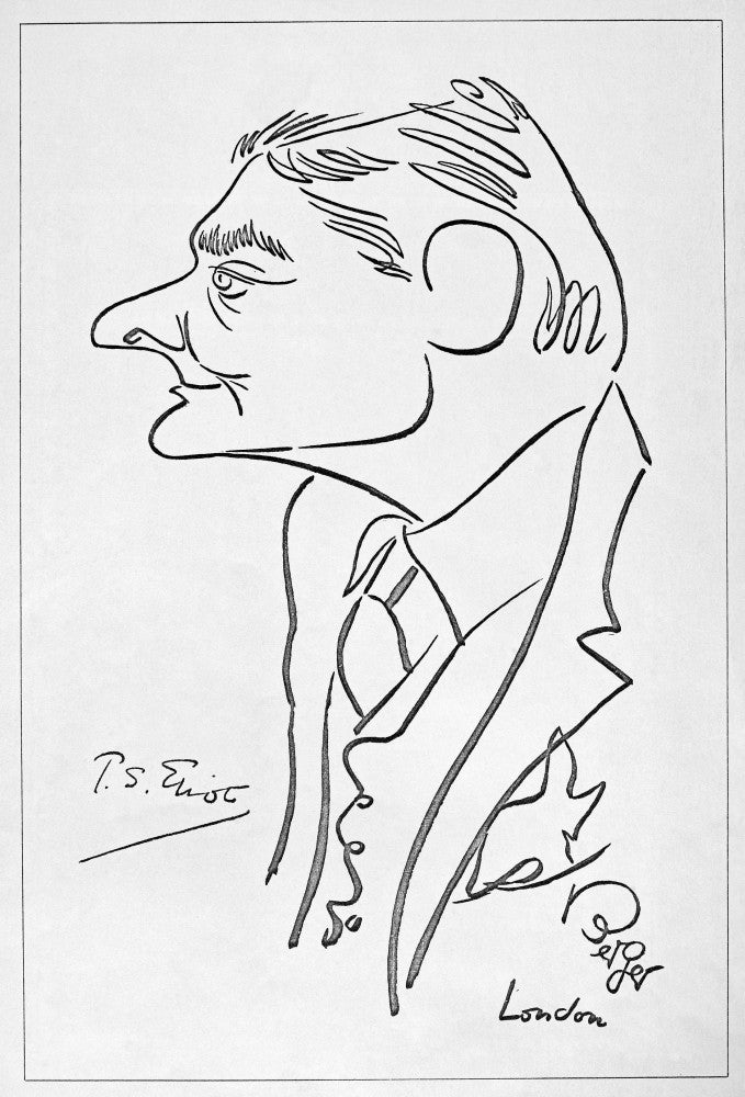 T.S. Eliot Caricature Fine Art Print by Oscar Berger