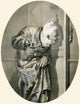 Old Man Spying Through Keyhole Fine Art Print by Eduard Fuchs