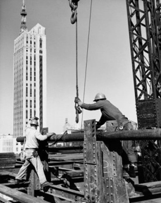 Two Construction Workers at Seagram Building - Fine Art Print