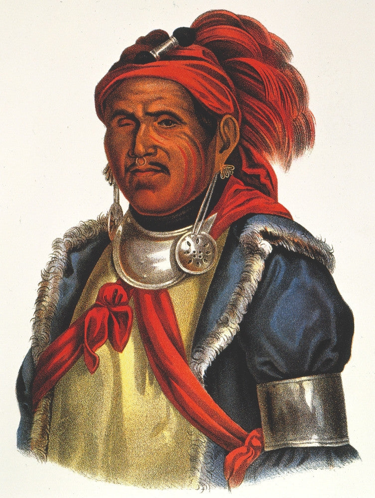 Tenskwatawa 'The Prophet' Lithograph Print After Charles Bird King