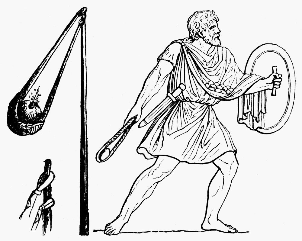 Roman Slingshot Fine Art Print - 19th Century Engraving by Granger Collection