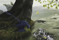 Microraptor gui Eating a Small Fish Fine Art Print